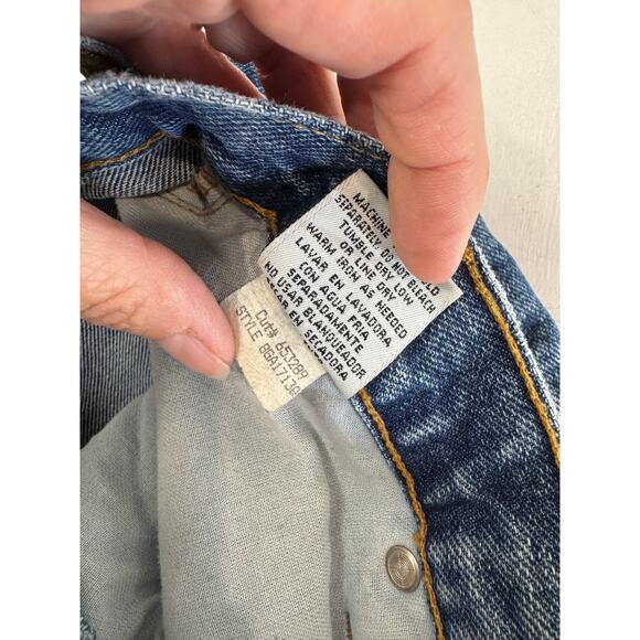 Vintage l.e.i. Jeans 11 Cropped Denim Boho Floral Patch Cuff Y2K Style patchwork - Picture 9 of 11